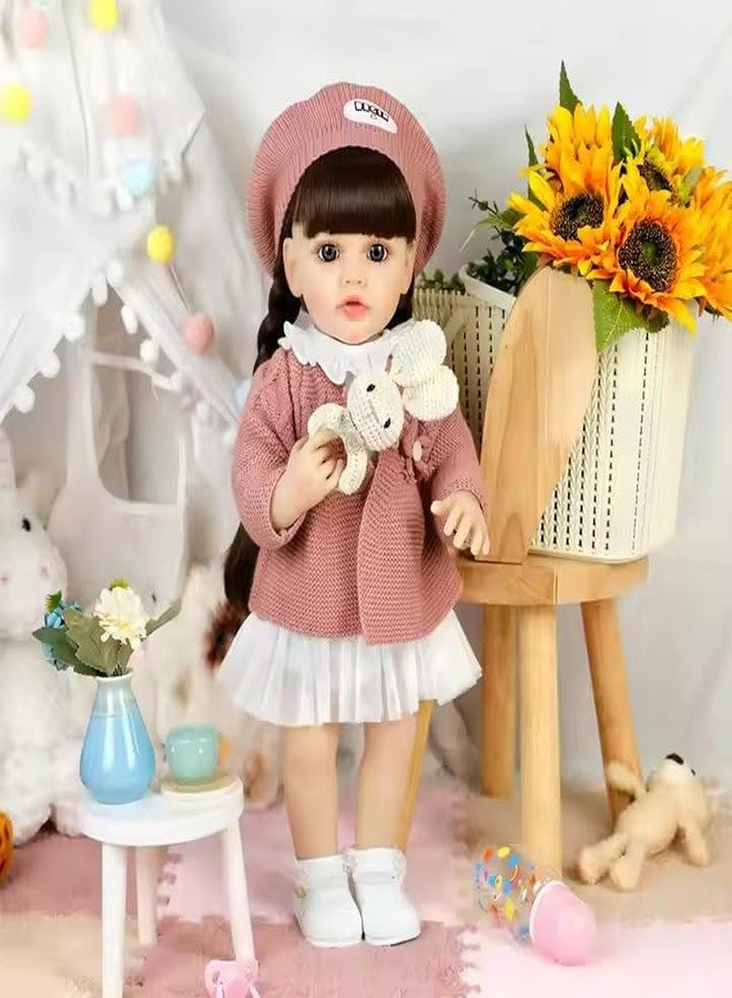 TOYDXXA Realistic Reborn Baby Doll for Children, Silicone Body Reborn Baby Girl Doll with Long Hair,Reborn Baby Doll,Ideal Gift for Special Occasions 22" (Multi Colour) - Image 5